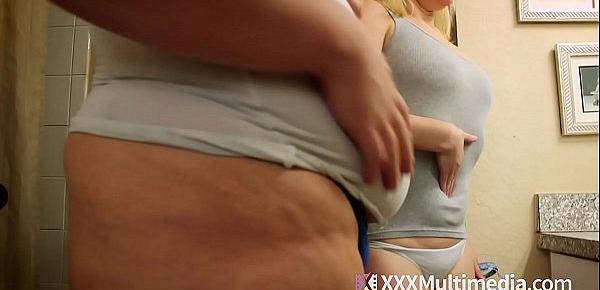  2 BBWs Measure Themselves and Show Off Fat Bellies
